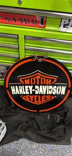 24 inch large metal sign with chain