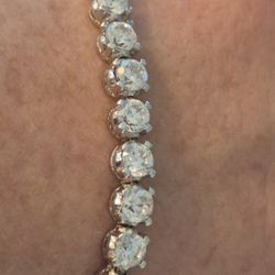 STERLING SILVER 925- 1/2 CT.EACH CZ STONE TENNIS BRACELET