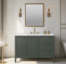 SUDIO DESIGN Emma Bathroom Vanity with Sink & Arabescato Countertop