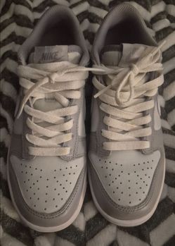 Nike Dunk Low GS Gray/White Leather Low Top Sneakers 5Y DH9765-001