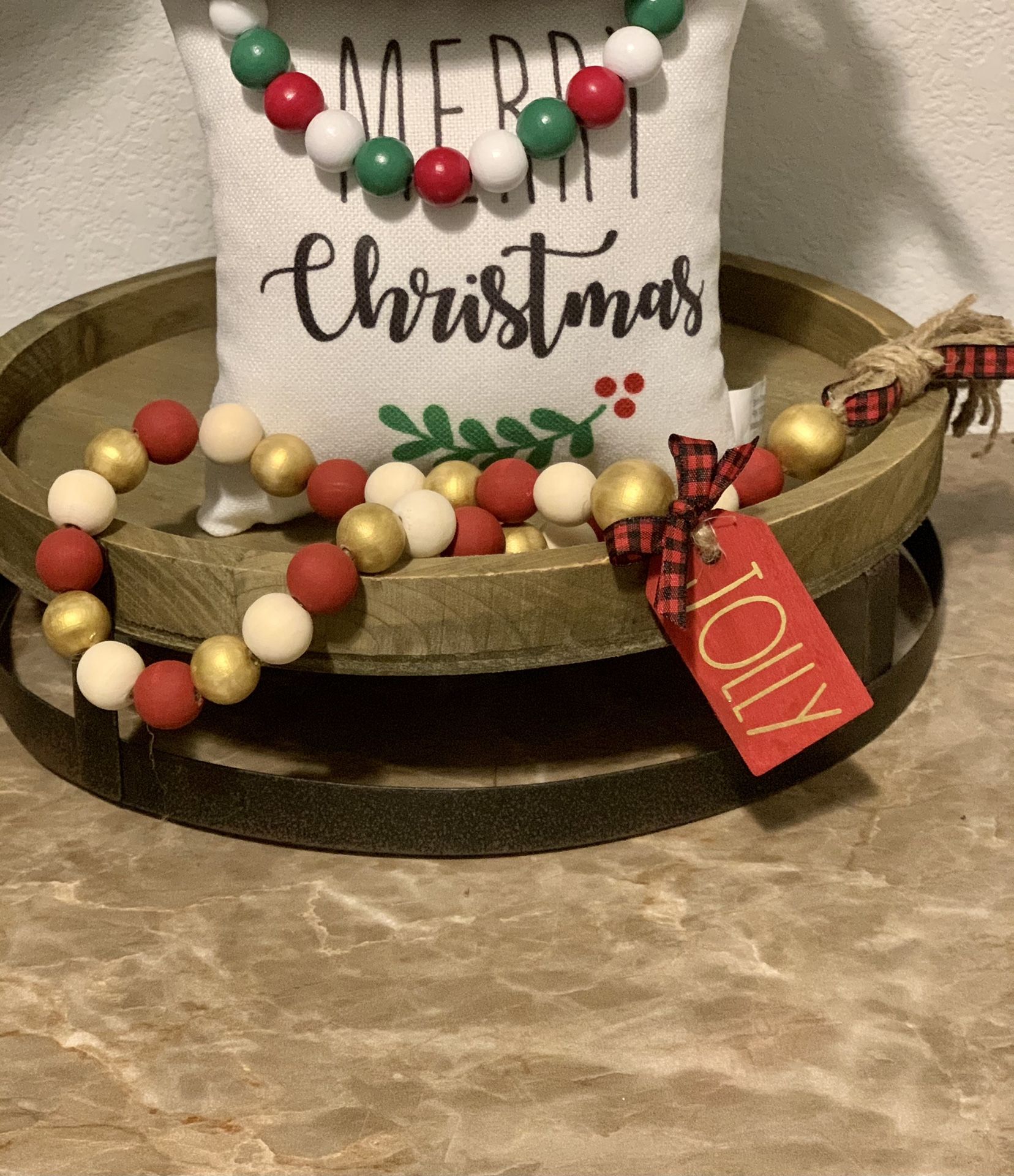 Christmas jolly garland bead decor