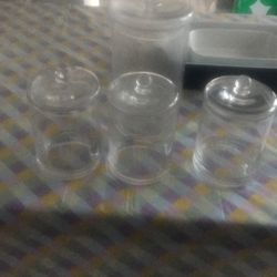Glass Canisters. Set Of 4