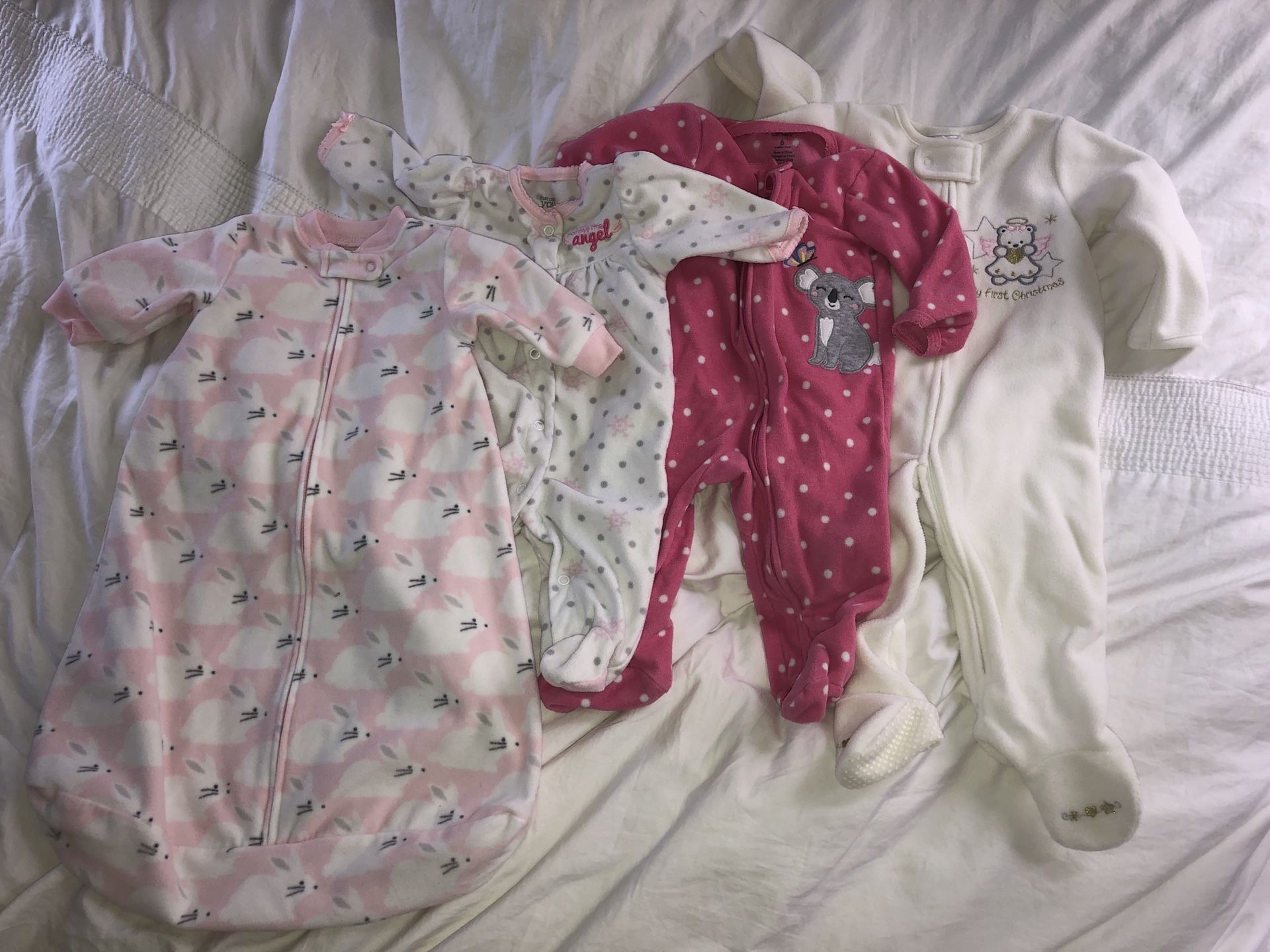 Baby Girl Pajama Lot 3, 6, and 12 Months