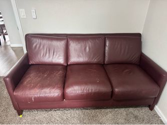 Red leather couch