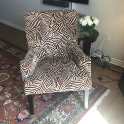 Animal Print Wingback Chair