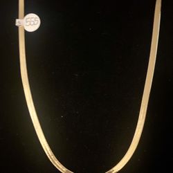 14k Gold Herringbone Necklace 