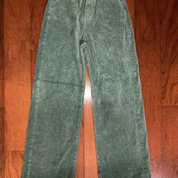 SHEIN - GREEN CORDUROY PANTS - XS