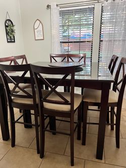 Counter Height Dining Table Set with 8 Chairs