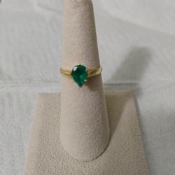 Beautiful Custom-made Emerald Ring In 22 K Gold