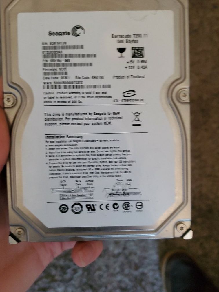 500gb 7200 Seagate Hdd