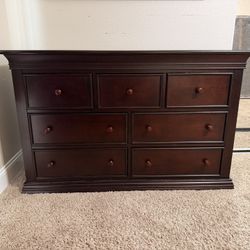 7-Drawer Dark Wood Dresser — $175 OBO