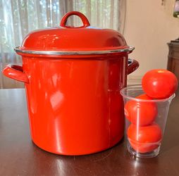 Red Enamel Stock Pot