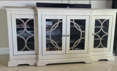 Farmhouse Style White Storage Cabinet / Media Console