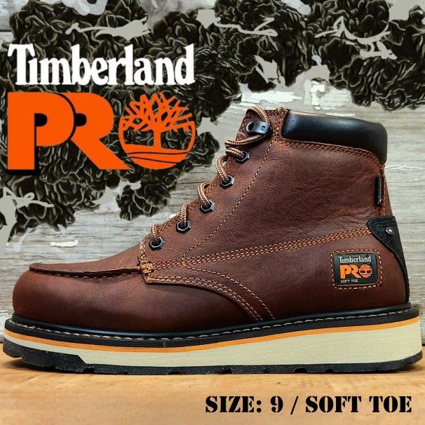 New TIMBERLAND PRO Gridworks 6 Inch Soft Toe Waterproof Moc Toe Wedge Work Boots Botas Size: 9