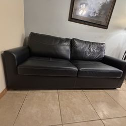 Black Leather Pullout Loveseat