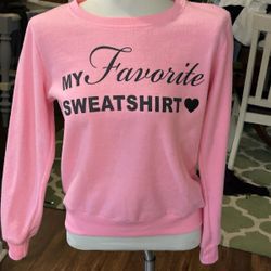 Pop Up Shine Women’s Size Small Pink My Favorite Sweatshirt Graphic Sweatshirt 