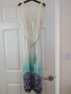 Paper Doll Girl's Dress Size 14, fully lined,  with Leather Rope Belt