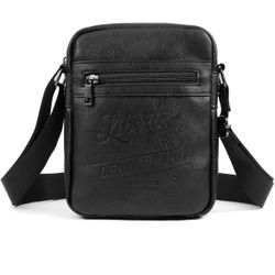 Small Crossbody Shoulder Bag for Men,Leather Messenger Bags for Travel Work Business