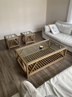 Modern Coffee Table + Two Matching Side Tables