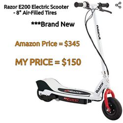 Razor E200 Electric Scooter - 8" Air-Filled Tires