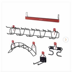 8.12 in. W x 6.25 in. H. Multicolor Outdoor Storage Shed 5-Piece Wall Hook Organization Accessory Kit