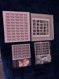 Old Stamps, In Plastic , Collectible Marilyn Monroe, etc.