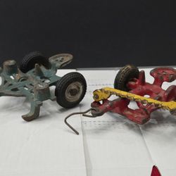 Vintage Cast Iron ARCADE Farm Implements - Sickle Bar Mower and 2 Row Corn Planter