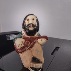 Hand-Crafted Artesania Rinconada Guitar Playing Musician Ceramic Figurine