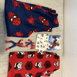 Spider-Man boys size 6/7 pj pants set with 2 toys, and activity book - Simi Valley
