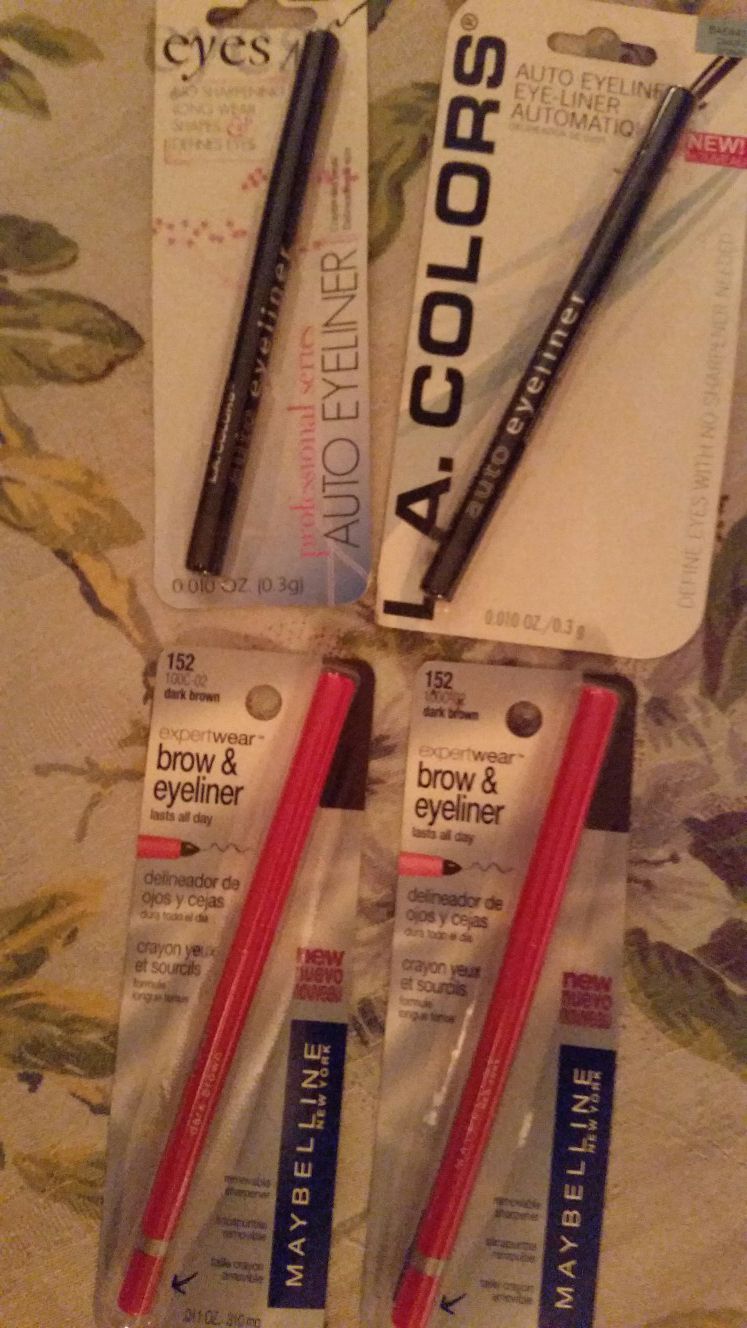 Maybelline, and LA colors, dark brown eyebrow pencil/ eye liners, new in box 2 of each brand