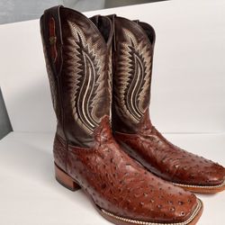 Alfa Western Ostrich Full Quill Cowboy Boots Size 13 D