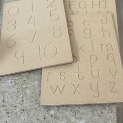 Wooden alphabet tracing tabs And Pouch 