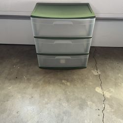 Three Drawer Plastic Storage Unit