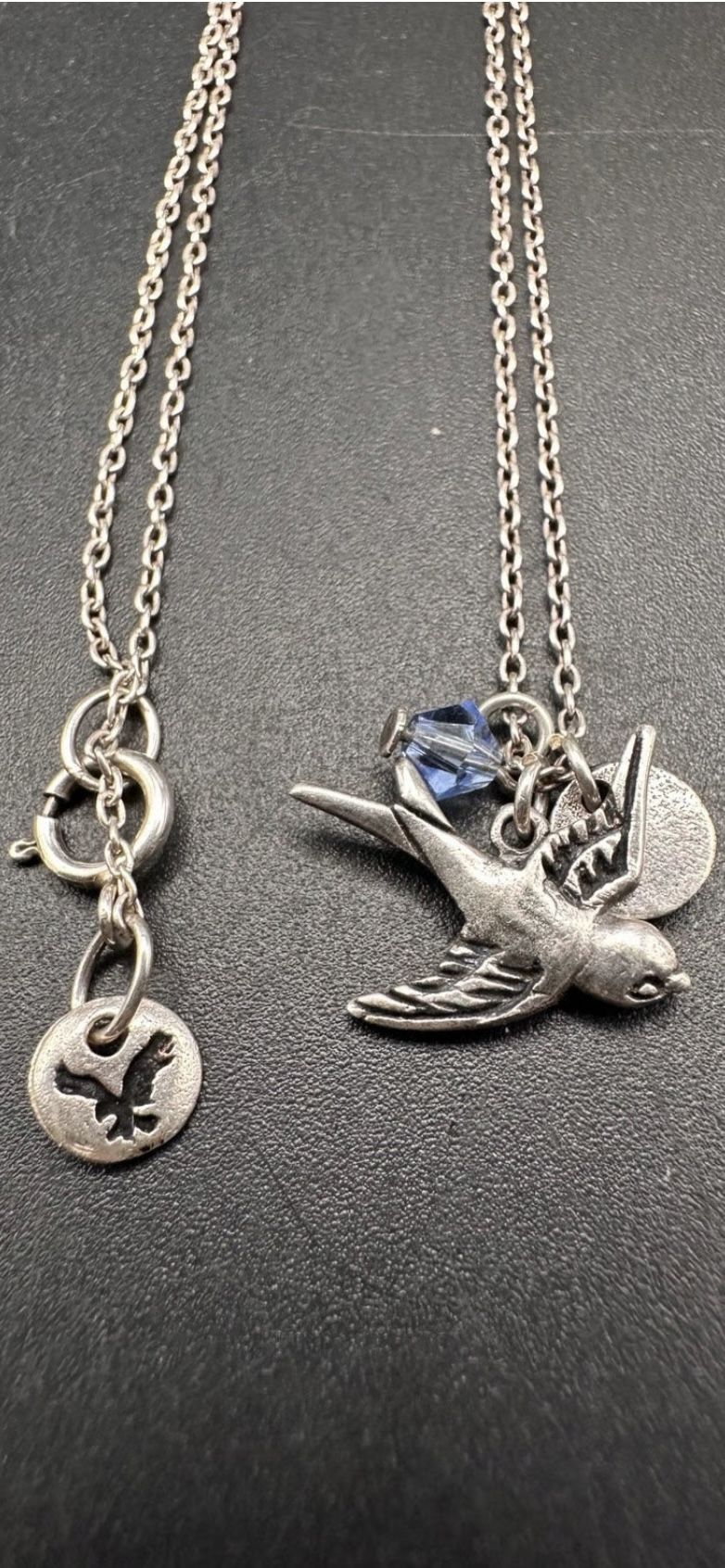 Vintage Sterling American Eagle dove blue bead Necklace,New Products : American Fashion Style Bags On Sale