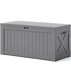 120-Gallon Gray Plastic Deck Box brand new in box $100 