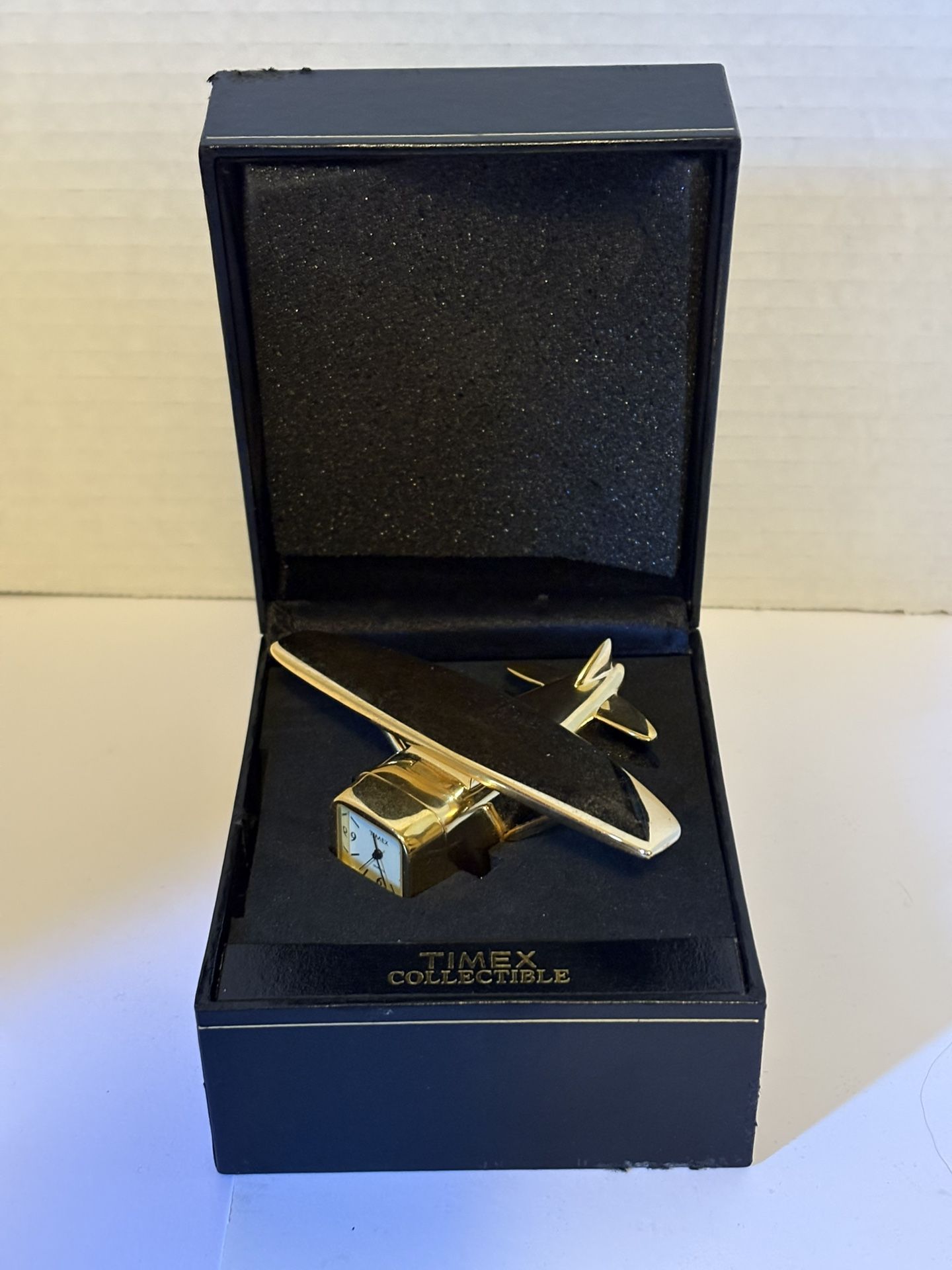 Timex Vintage Airplane Mini-Clock W/Gift Box Collectible