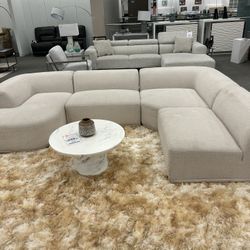 NEW Beige Sectional Sofa – Modern – Delivery Available
