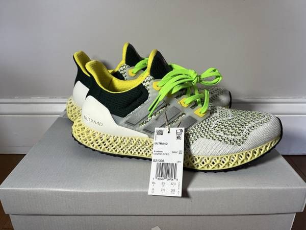 Adidas Ultra 4D Shoes Cloud White / Night Metallic / Beam Yellow