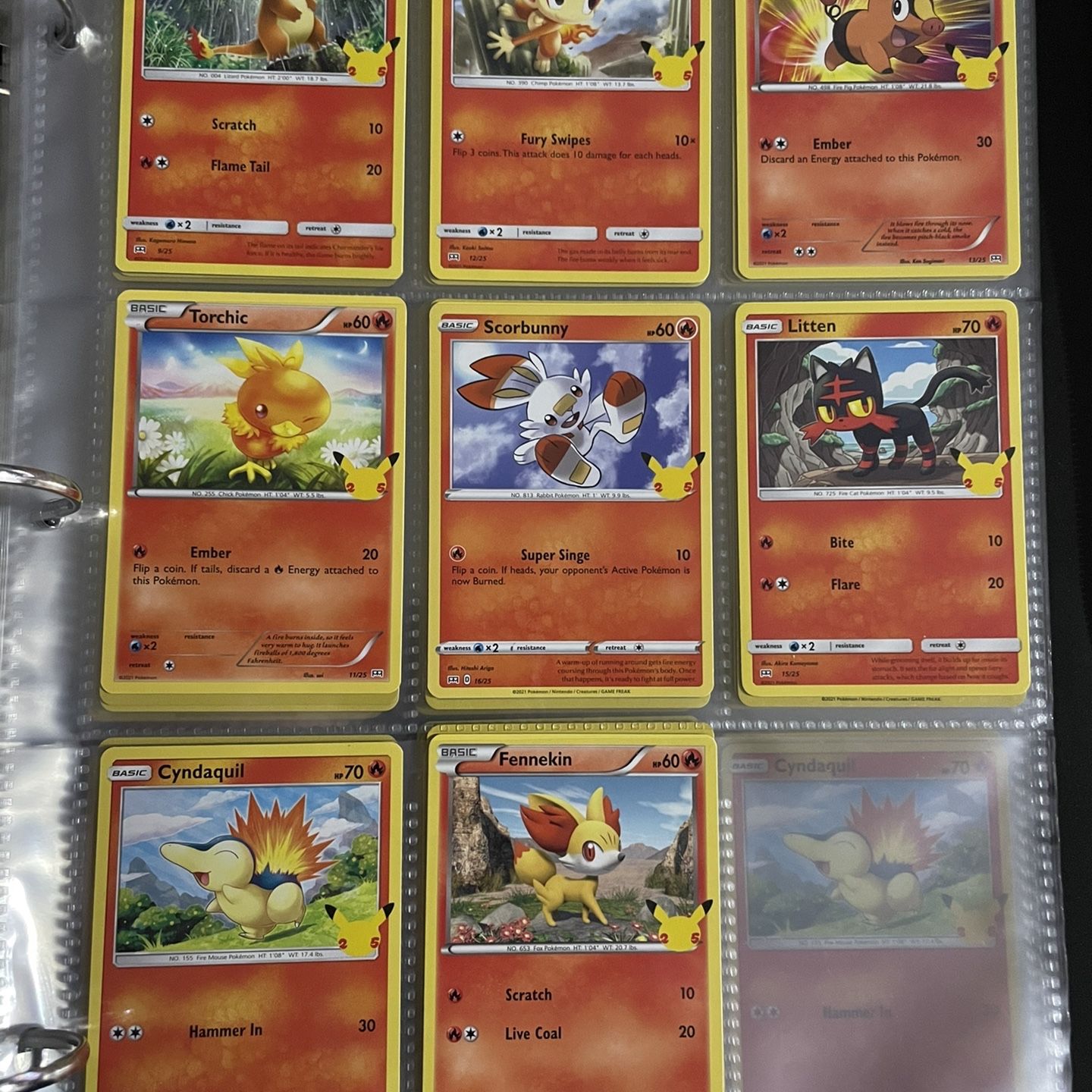 Full Set Of Fire pokemon cards Non-Holo