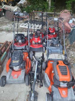 Lot of Gas Push Lawn Mowers