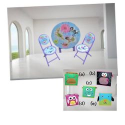 Disney Folding Table, 2-Chair Set with Fairies, & Eight Storage Containers