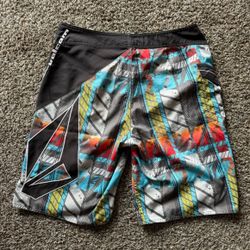 Volcom Vibrant Graphic Multicolor Swim Surf Board Shorts in Men's size 34