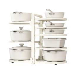 Fovkdcvw Adjustable Heavy Duty Pots and Pans Organizer Under Cabinet