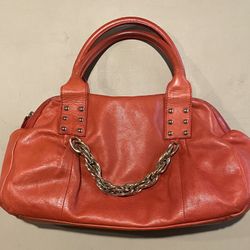 Claudia Firenze Red Leather Handbag – Like New – 15” x 8” x 5”