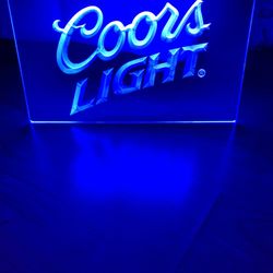 COORS LIGHT LED NEON BLUE LIGHT SIGN 8x12