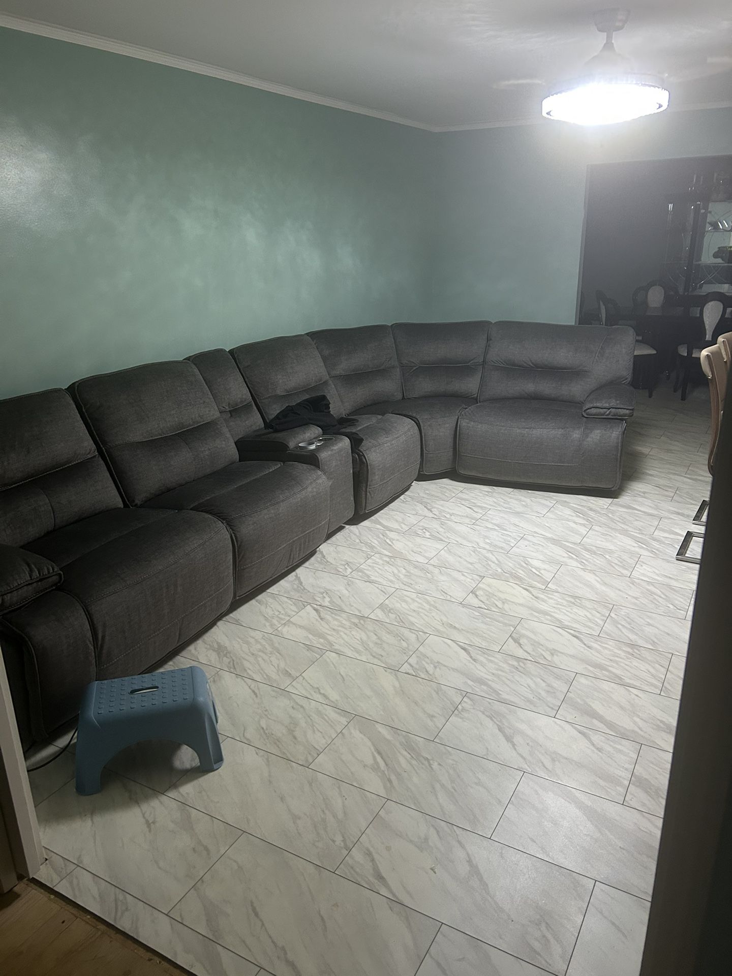 Lexicon Muirfield 3-Piece Plywood and Fabric Reclining Sectional in Gray