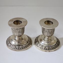 925/427.7g Silver Candle Holders 2.5"