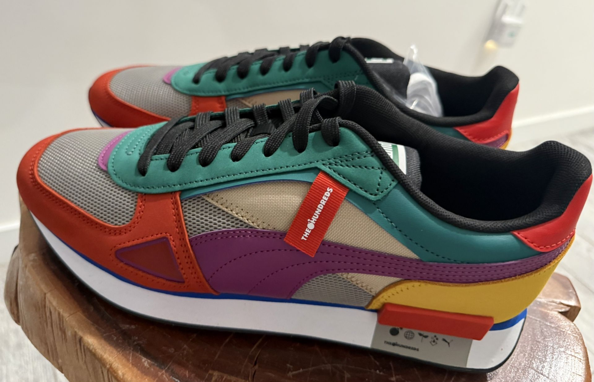 Size 12 - The Hundreds × Puma Future Rider Multi-Color brand display picture 3
