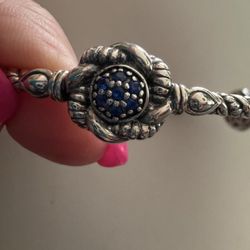 Gorgeous John Hardy Created JAI Sterling Bangle with Pave Sapphire Stones 