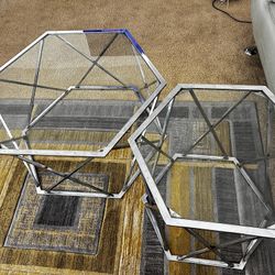 Two Piece Glass End Tables